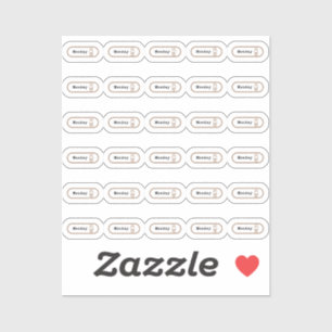 Sticker Feuille d'autocollant lundi semaine