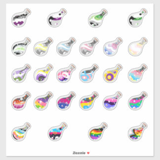 Sticker Feuille d'autocollant Potions de fierté