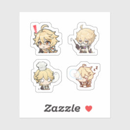 Sticker Feuille d'autocollants Aether Genshin Impact 4 piè