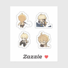 Sticker Feuille d'autocollants Aether Genshin Impact 4 piè