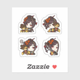 Sticker Feuille d'autocollants Chiori Genshin Impact 4 piè