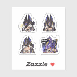 Sticker Feuille d'autocollants Cyno Genshin Impact 4 pièce
