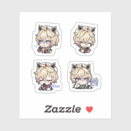 Sticker Feuille d'autocollants Dahlia Genshin Impact 4 piè