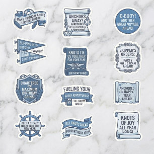 Sticker Feuille d'autocollants d'anniversaire avec slogan 