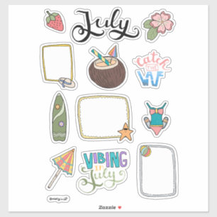 Sticker Feuille d'autocollants de juillet – Amusement au s