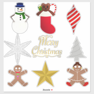Sticker Feuille d'autocollants de Noël