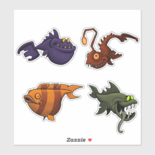 Sticker Feuille d'autocollants de poisson d'océan
