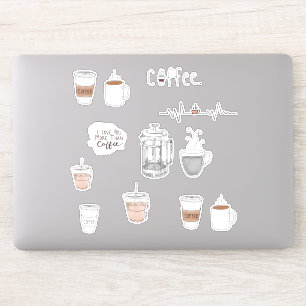 Sticker Feuille d'autocollants de tasses à café