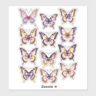 Sticker Feuille d'autocollants d'éphémère papillon vintage