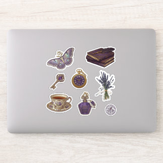 Sticker Feuille d'autocollants esthétiques violets vintage
