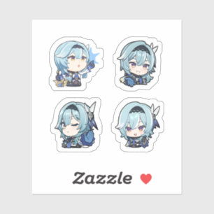Sticker Feuille d'autocollants Eula Genshin Impact 4 Pack