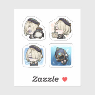 Sticker Feuille d'autocollants Freminet Genshin Impact 4 p