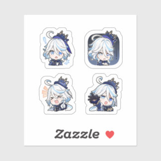Sticker Feuille d'autocollants Furina Genshin Impact 4 piè