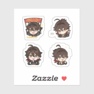 Sticker Feuille d'autocollants Gaming Genshin Impact 4 Pac