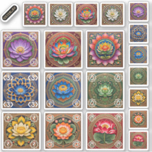 Sticker Feuille d'autocollants Pichhwai Lotus Rainbow Chak