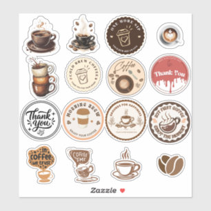 Sticker Feuille d'autocollants pour amateur de café - Auto