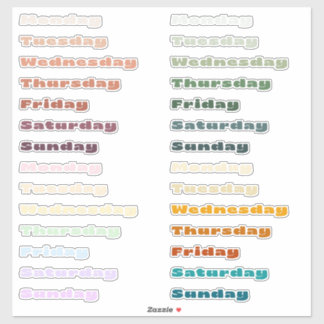Sticker Feuille d'autocollants pour planificateur de jours