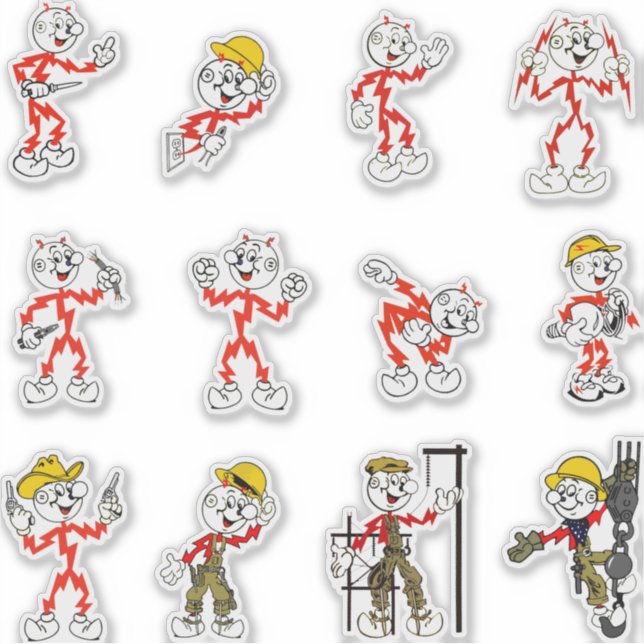 Sticker Feuille d'autocollants Reddy Kilowatt (Devant)