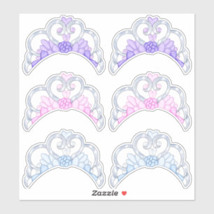 Sticker Feuille d'autocollants rose, violet et bleu, argen