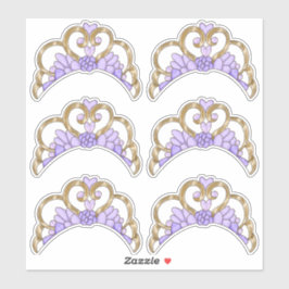 Sticker Feuille d'autocollants Tiara violet et or