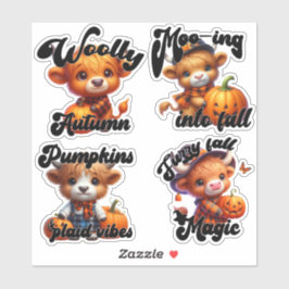 Sticker Feuille d'autocollants Vache d'Halloween et Jack-o