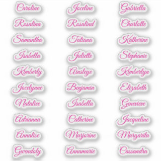 Sticker Feuille de calligraphie personnalisée pour nom de