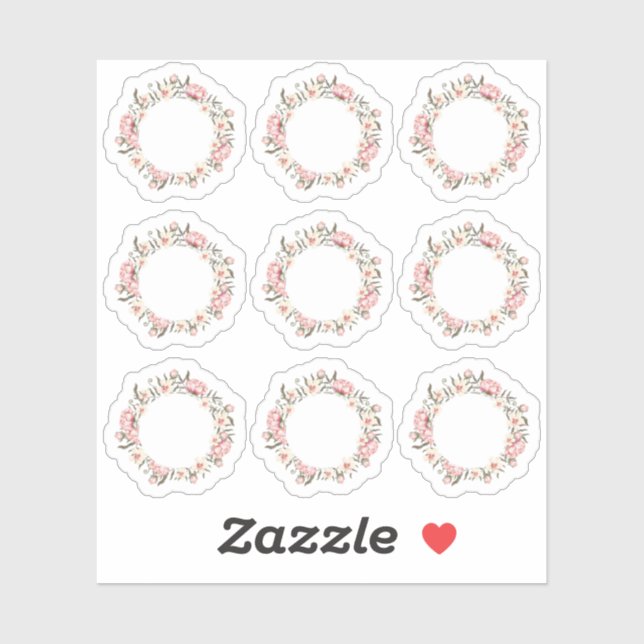 Sticker Feuille de lecteur de couronne Rose rose chic Shab (Feuille)