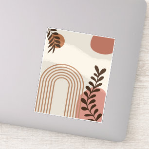 Sticker Feuille de palmier arc-en-ciel Soleil, Art géométr