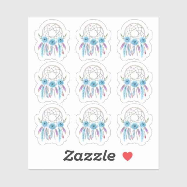 Sticker Feuille de planification Boho de la plume d'aquare (Feuille)