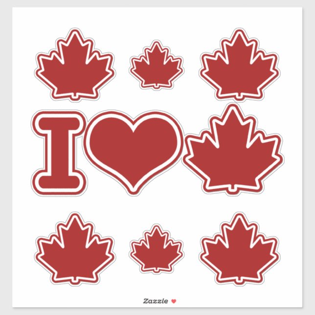 Sticker Feuille d'érable rouge de Heart Canada (Feuille)