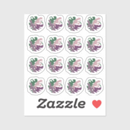 Sticker Feuille Monstera Mélange de verdure violette
