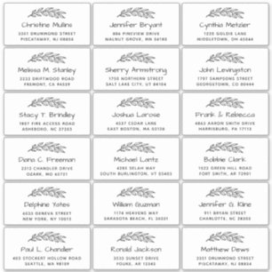 Sticker Feuille simple simple Mariage adresse d'invité