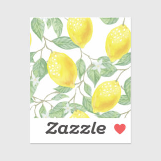 Sticker feuille-vert-jaune-citron-fruit