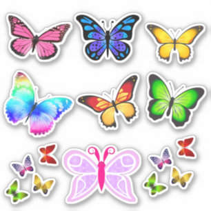 Sticker Feuilles d'autocollants coupées pour les papillon