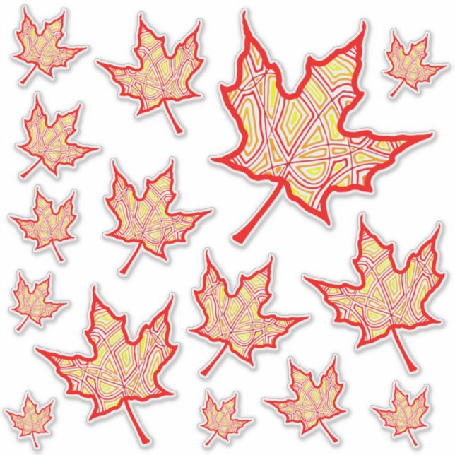 Sticker Feuilles de feu (Devant)