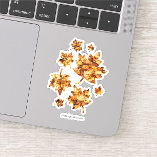 Sticker Feuilles d'érable jaune or