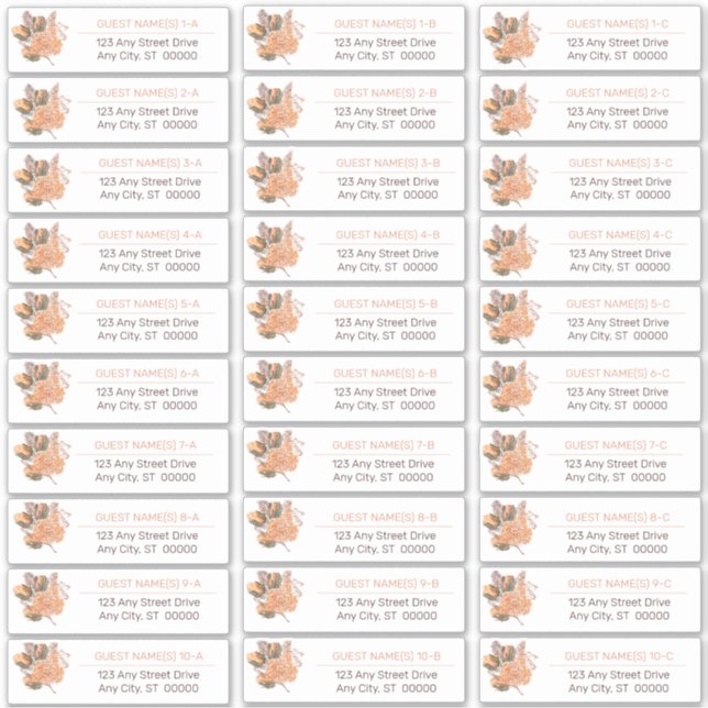 Sticker Feuilles Palm | Liste d'adresses des invités Hydra (Devant)