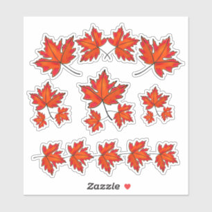 Sticker Feuilles rouges, feuilles d'érable, couleurs d'aut
