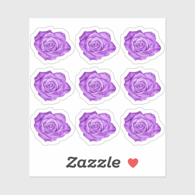 Sticker Feuillet de papier à scandale pour Rose violet élé (Feuille)