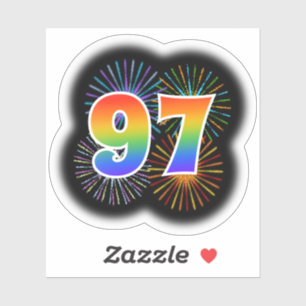 Sticker Feux d'artifice d'amusement + Motif "97"