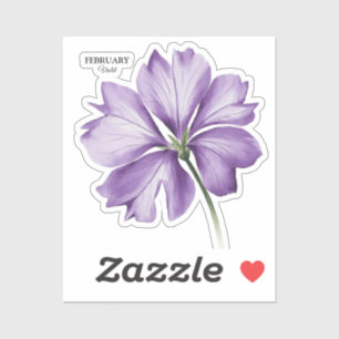 Sticker Février Fête d'anniversaire : Violet cadeau person