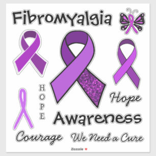 Sticker Fibromyalgie : rubans de sensibilisation à la vio