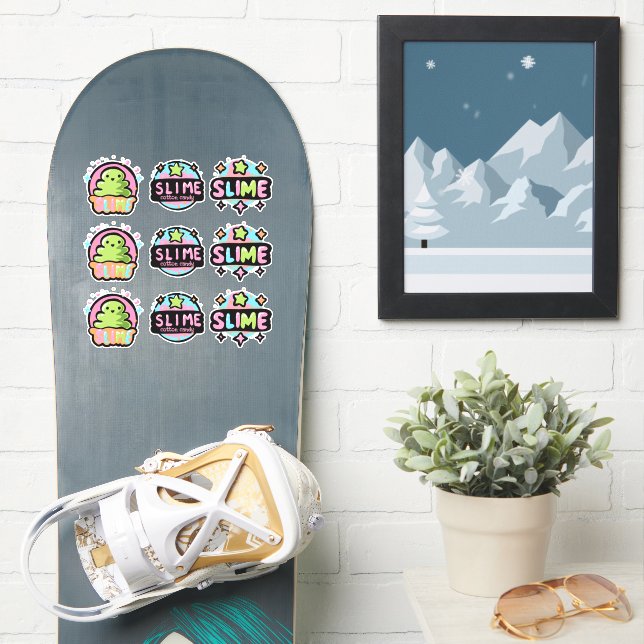 Sticker Fiche autocollante de logos de couleur (Snowboard)