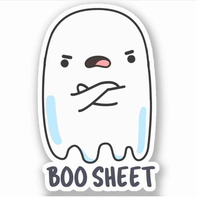 Sticker Fiche De Livres Drôle Halloween Fantôme Pun (Devant)