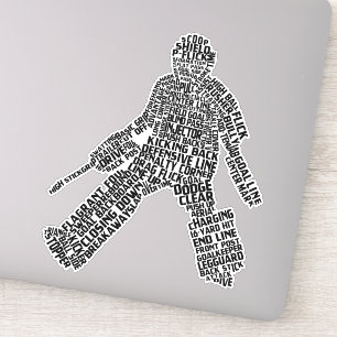 Sticker Field Hockey Goalie Word Art