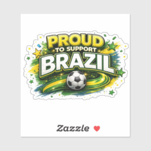 Sticker FIER DE SOUTENIR LE BRÉSIL Fan de foot Brésilien