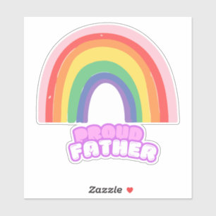 Sticker Fier Père Arc-en-ciel Papa Fête des Pères