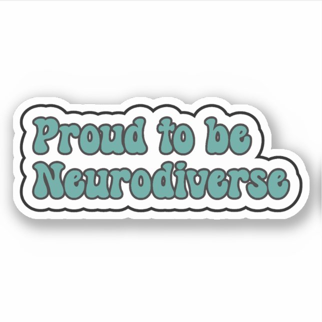 Sticker Fière d'être neurodiversifiée Turquoise Neurodiver (Devant)