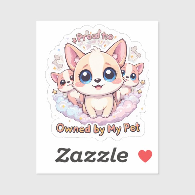 Sticker Fière d'être propriétaire de mon animal de compagn (Feuille)
