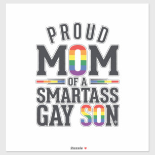 Sticker Fière maman d'un fils gay impertinent T-shirt vint